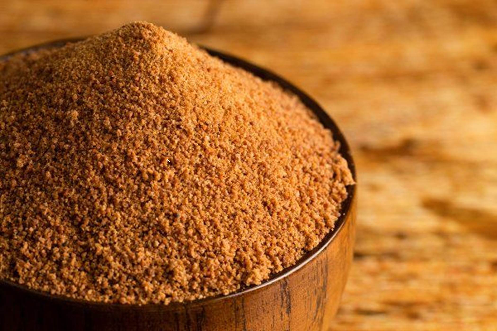 Raw organic coconut sugar containing coconut, food, and raw